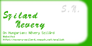 szilard nevery business card
