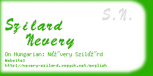 szilard nevery business card